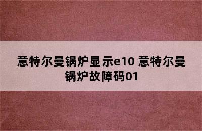 意特尔曼锅炉显示e10 意特尔曼锅炉故障码01